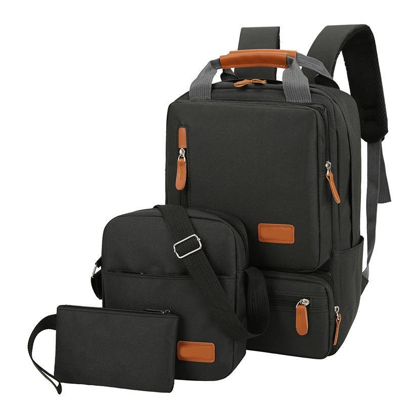 New Men's Casual Three-Piece Set Backpack